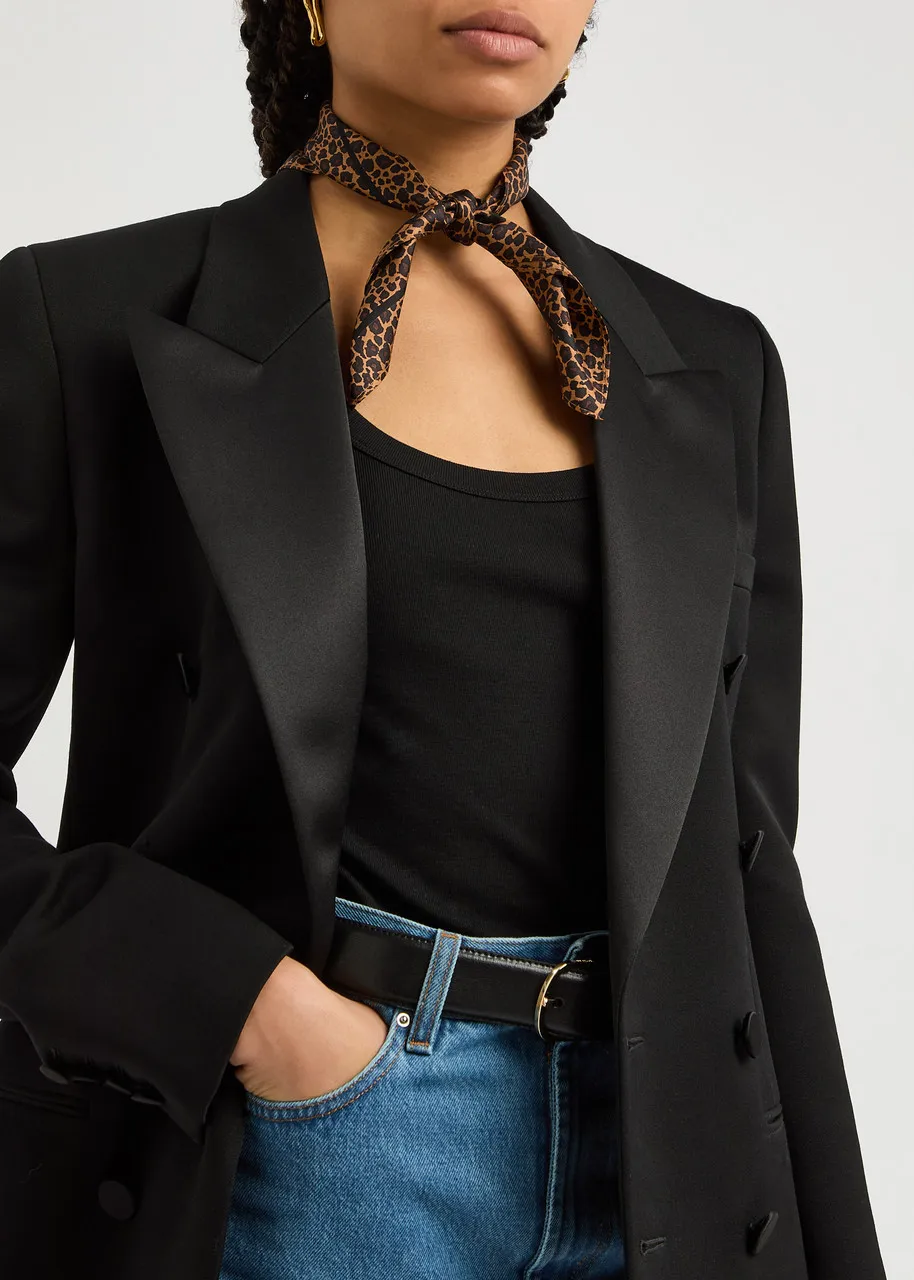 LE SCARF Leopard-print silk scarf  
                         
                     
                