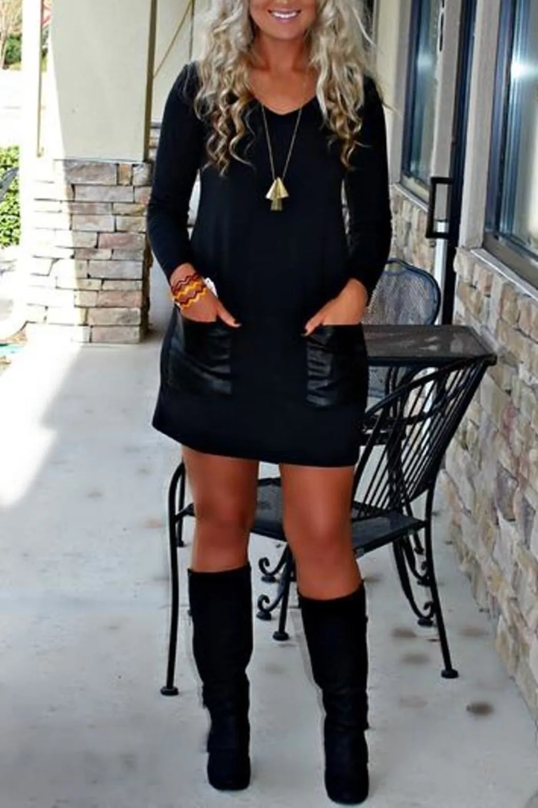 Leather Pocket Dress