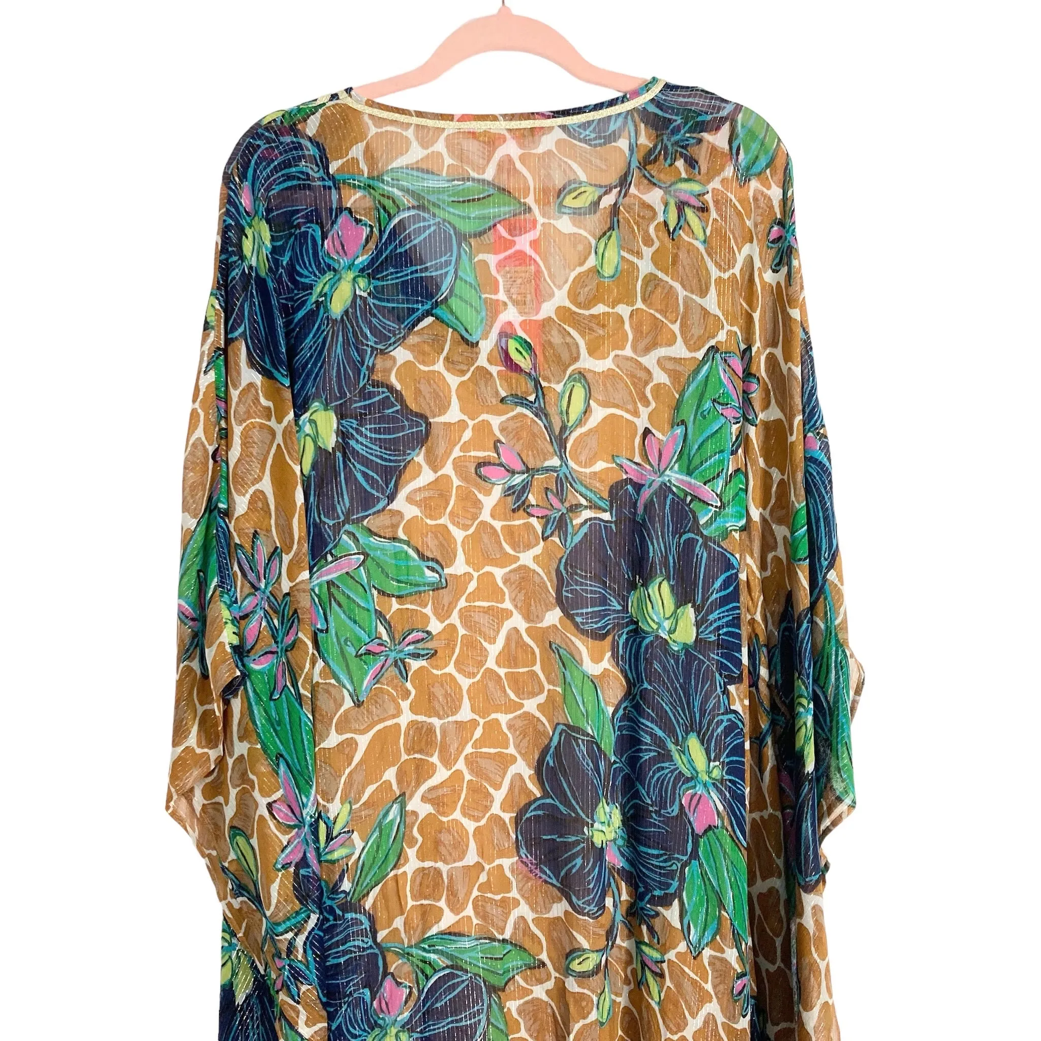 LILLY PULITZER BLOOMS OF PARADISE ROSIA EMBROIDERED MAXI CAFTAN NWT- SIZE L/XL ( ONLINE)