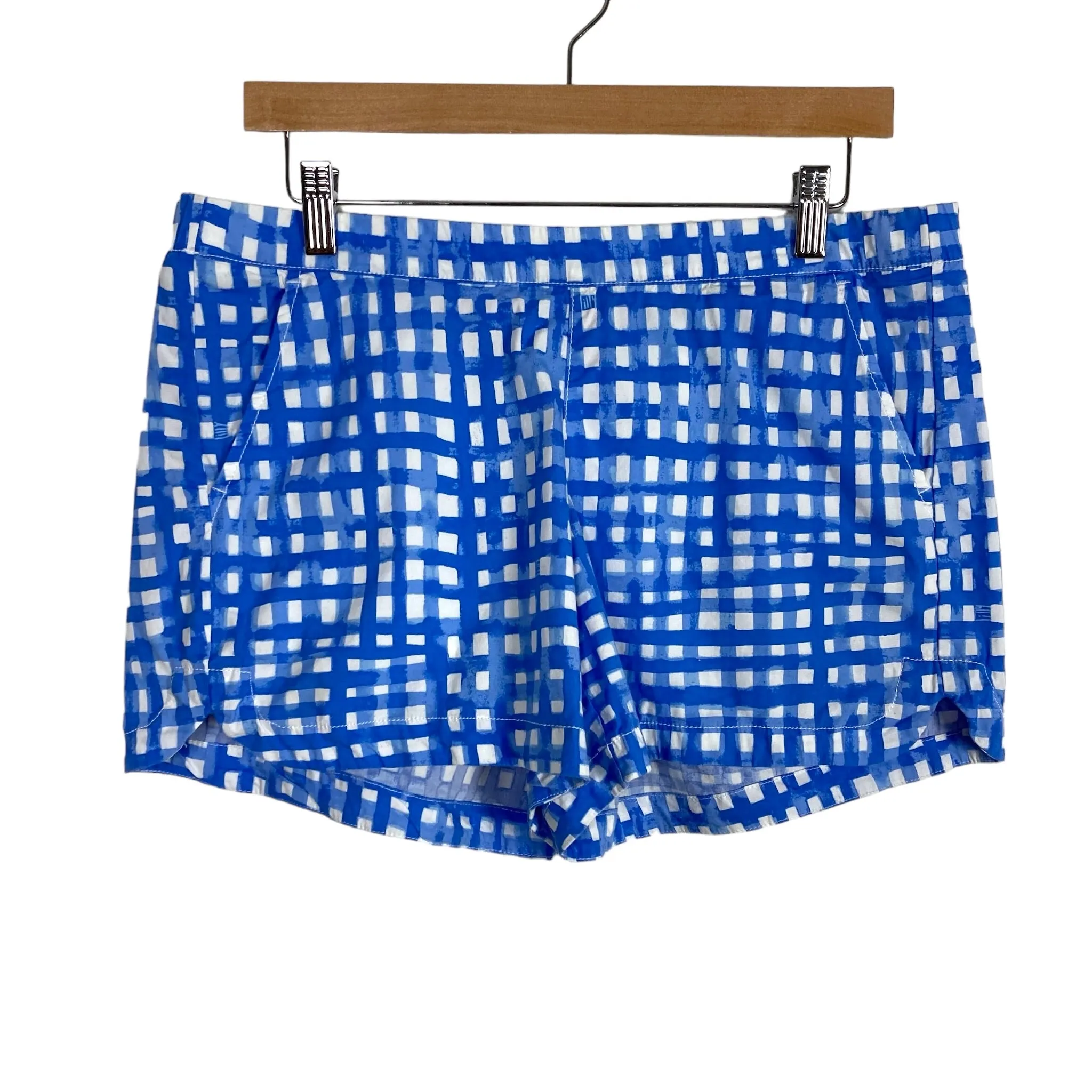 Lilly Pulitzer Blue/White Checkered Pull On Shorts- Size M