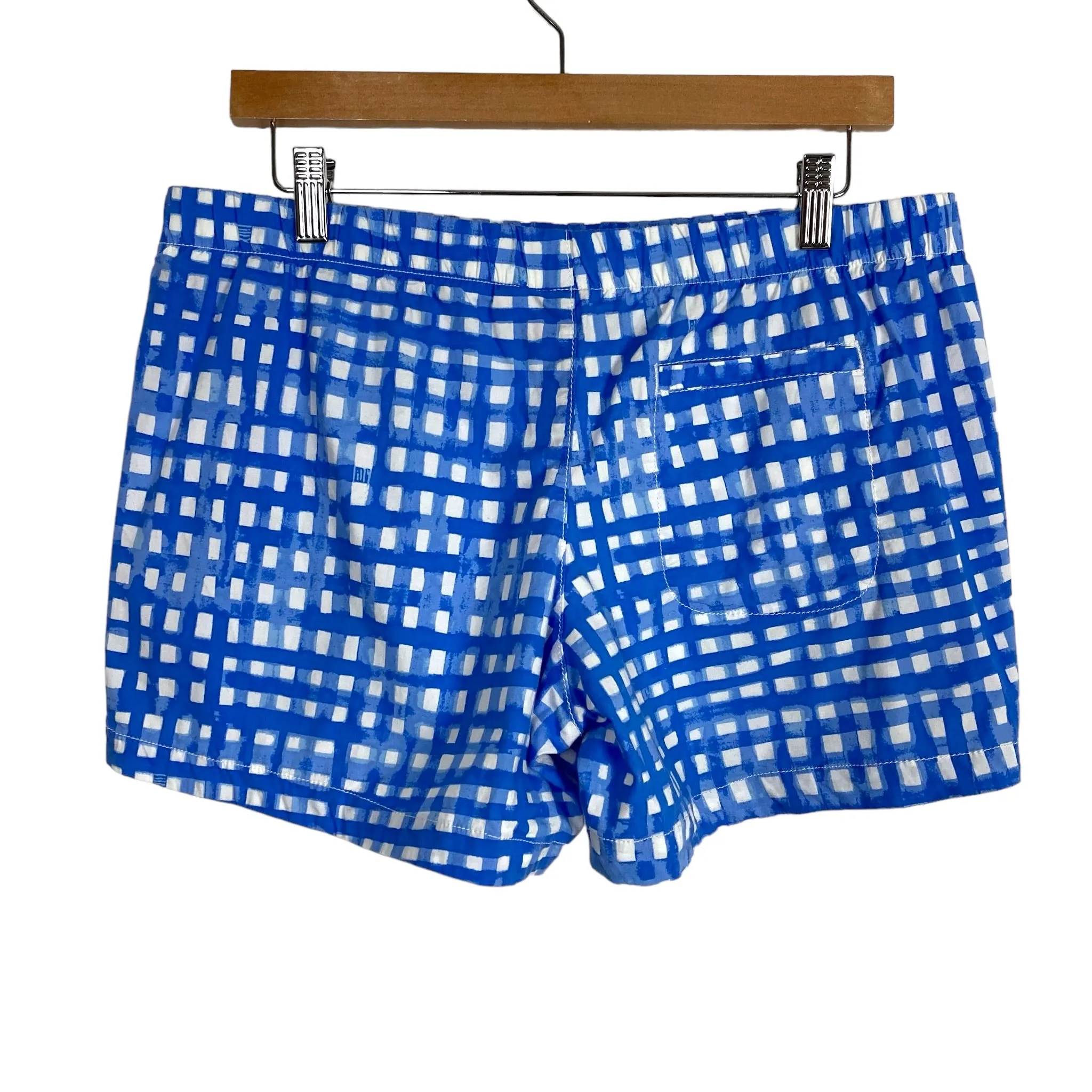 Lilly Pulitzer Blue/White Checkered Pull On Shorts- Size M