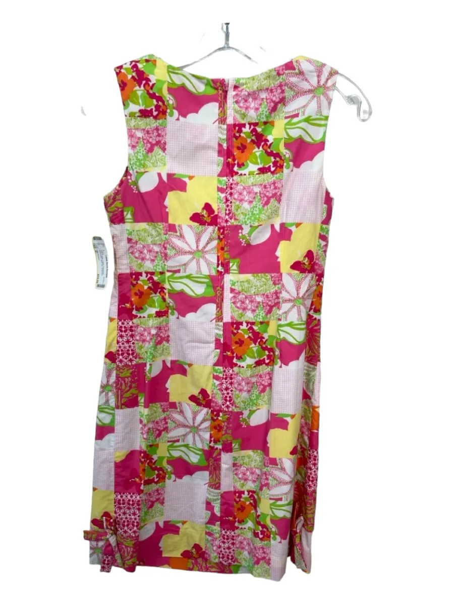 Lilly Pulitzer Size 0 Pink & Multi Cotton Patchwork Sleeveless Back Zip Dress