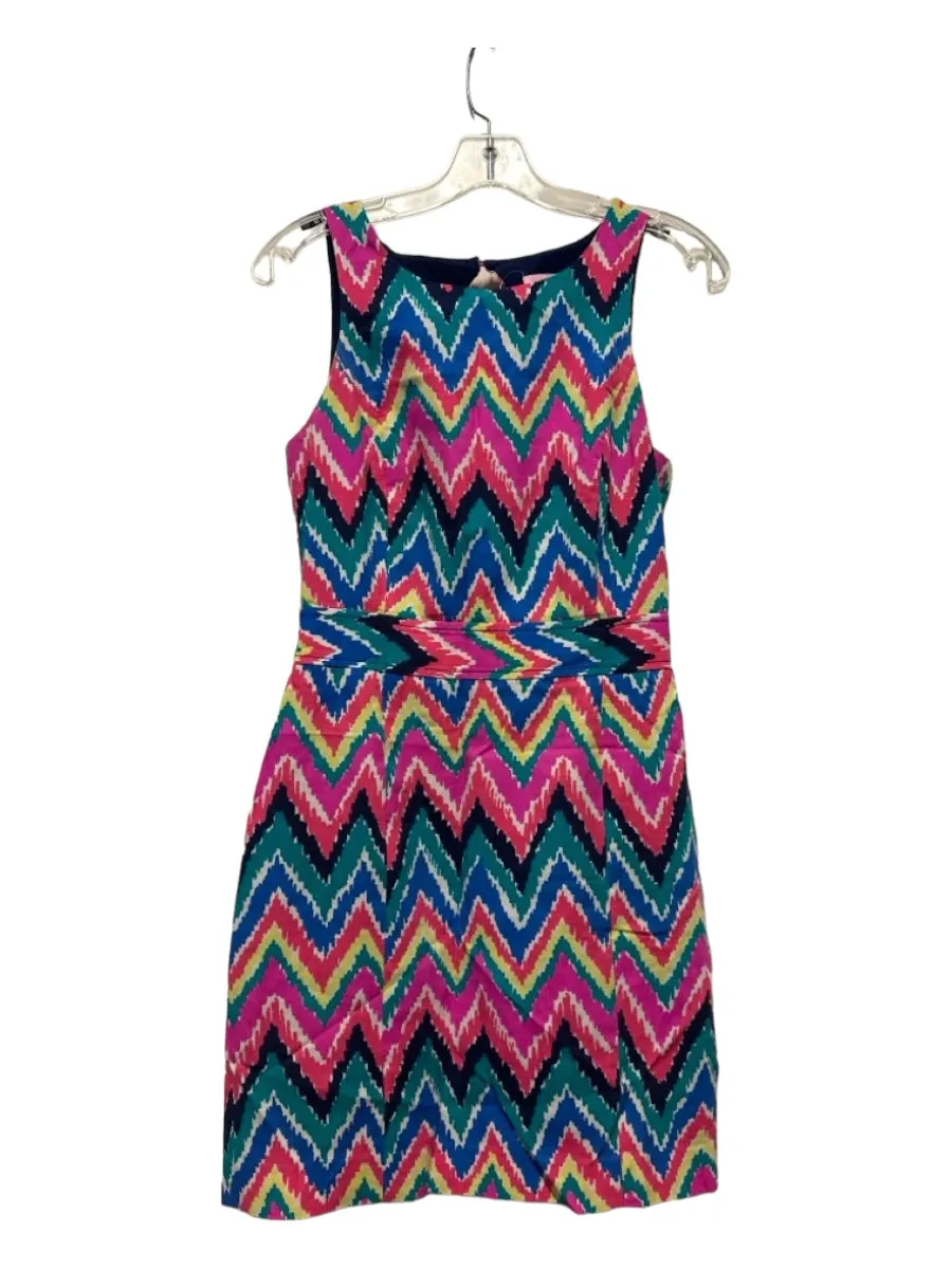 Lilly Pulitzer Size 4 Multi Cotton Sleeveless Chevron Dress