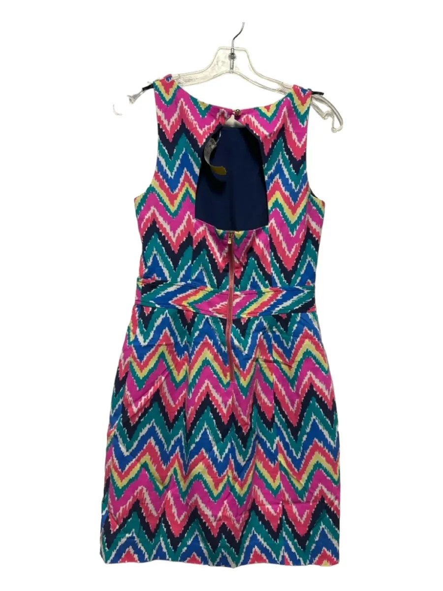 Lilly Pulitzer Size 4 Multi Cotton Sleeveless Chevron Dress