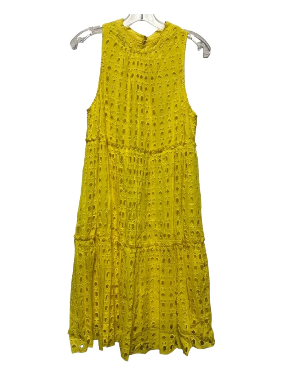 Lilly Pulitzer Size S Yellow Rayon & Cotton Sleeveless Eyelet Dress