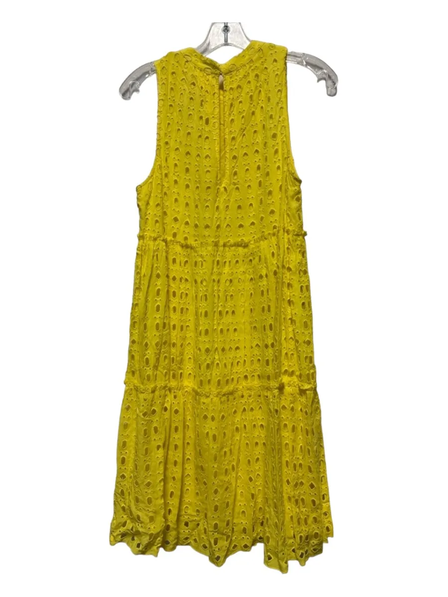 Lilly Pulitzer Size S Yellow Rayon & Cotton Sleeveless Eyelet Dress