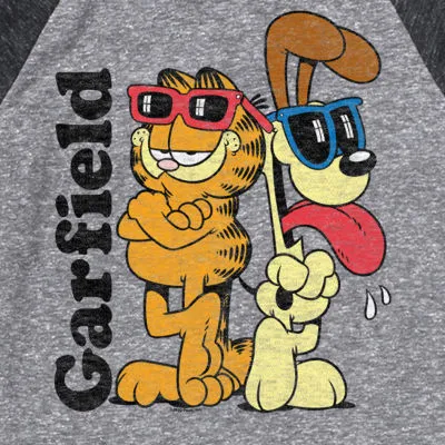 Little & Big Boys Crew Neck 3/4 Sleeve Garfield Graphic T-Shirt