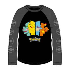 Little & Big Boys Crew Neck Long Sleeve Pokemon Graphic T-Shirt