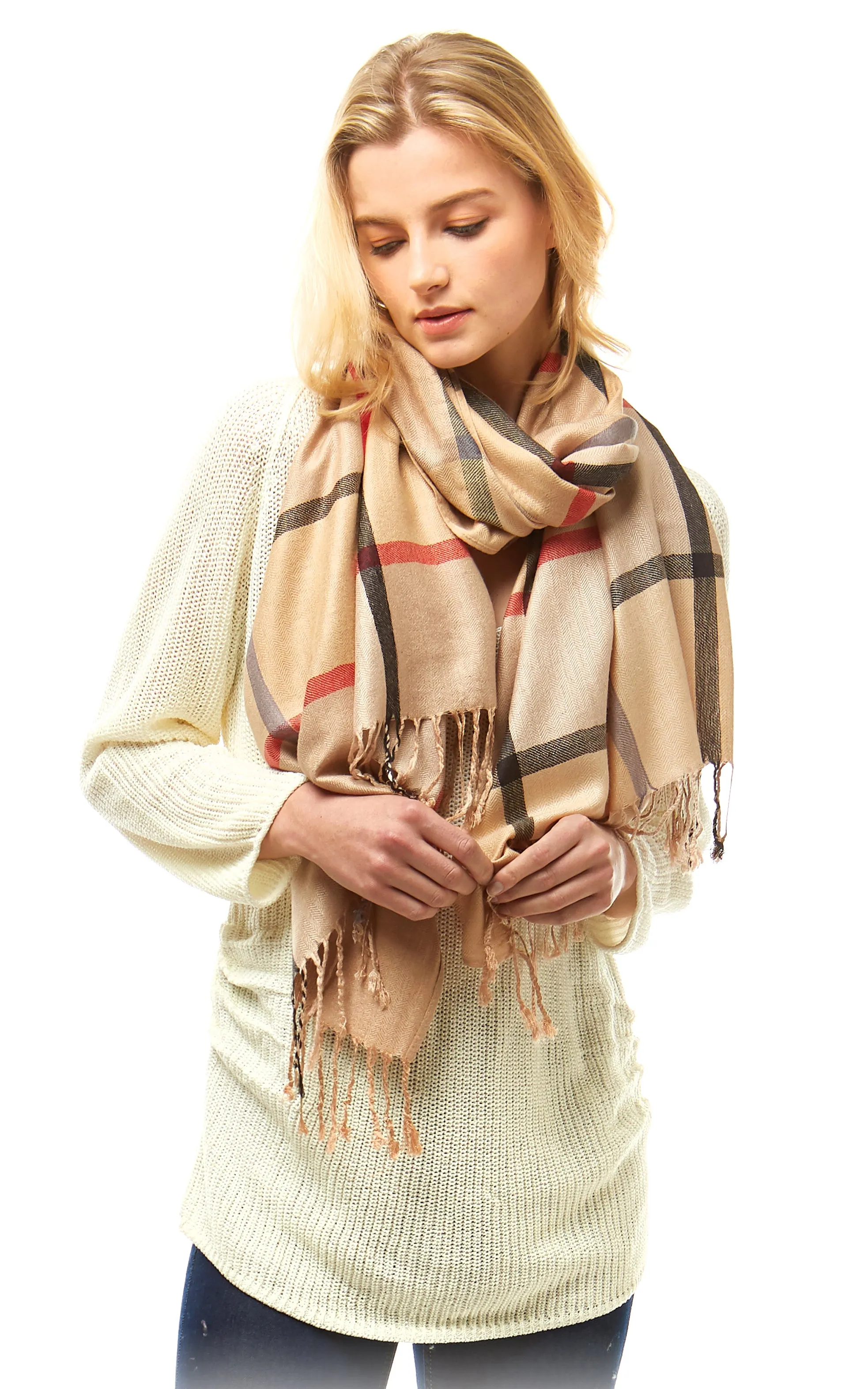 LOF3104 Plaid Oblong Scarf