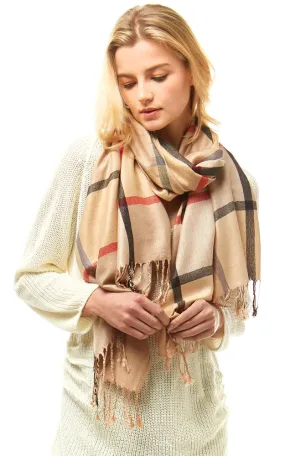 LOF3104 Plaid Oblong Scarf