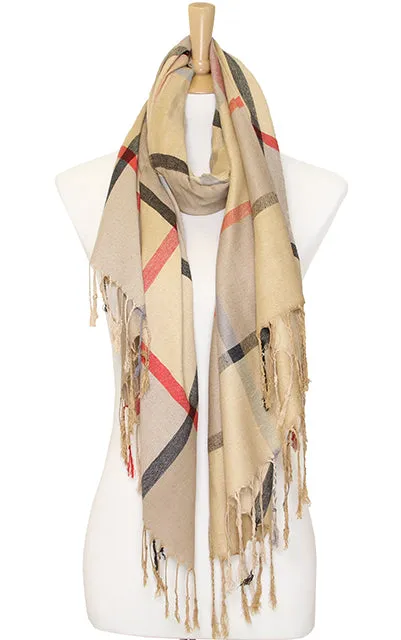 LOF3104 Plaid Oblong Scarf