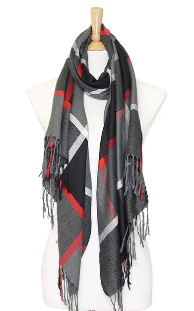 LOF3104 Plaid Oblong Scarf