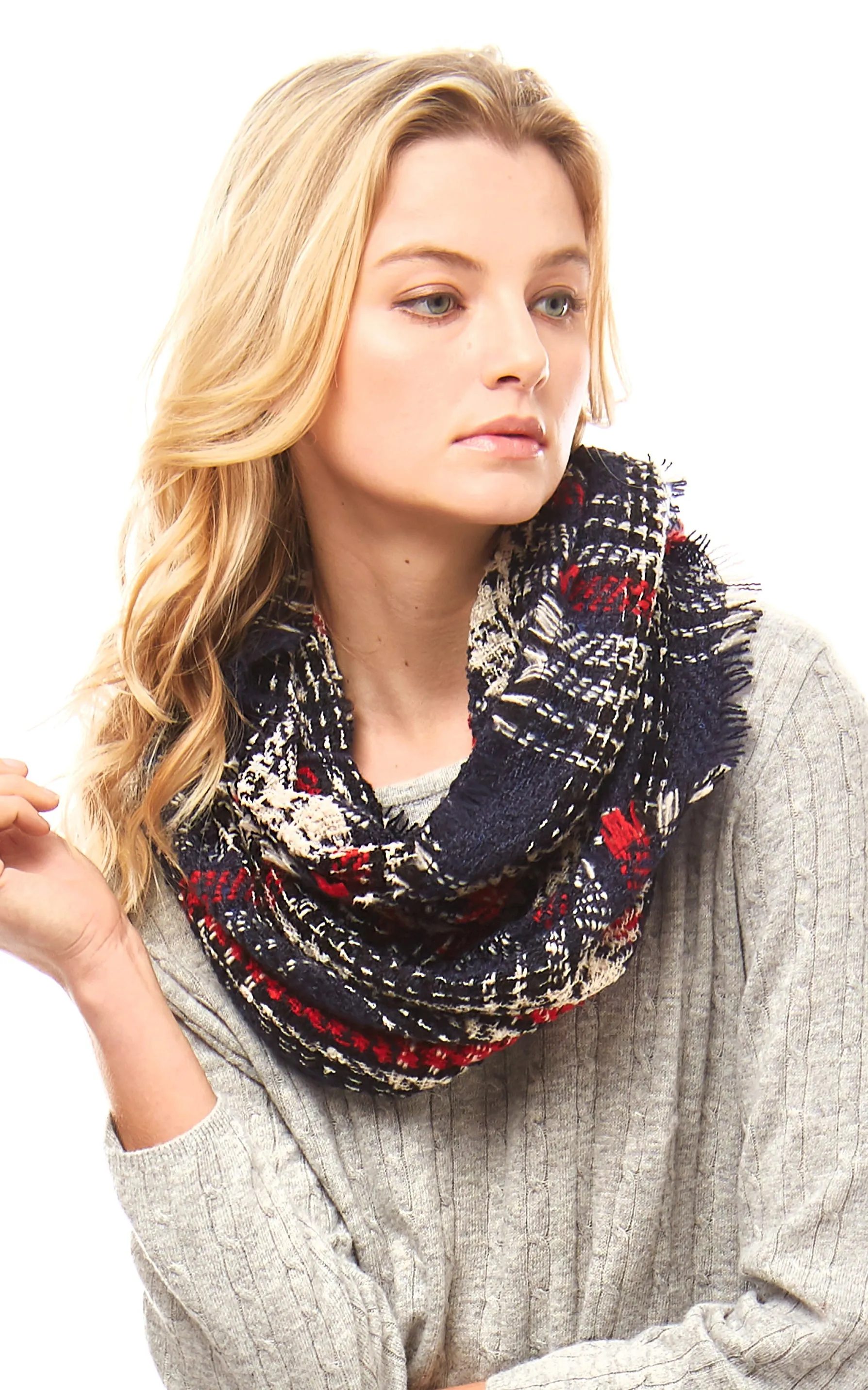 LOF791 Plaid Infinity Scarf