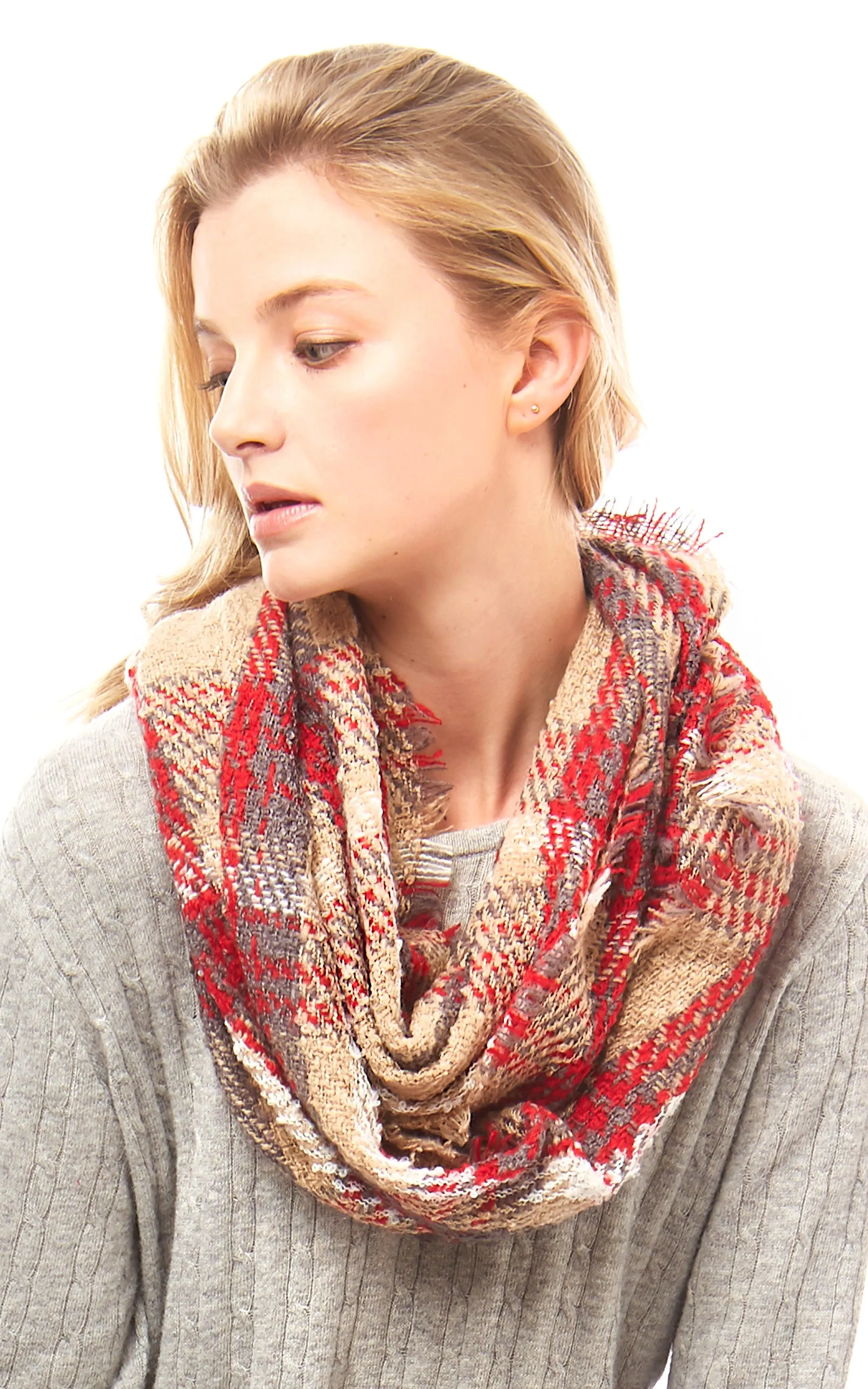 LOF791 Plaid Infinity Scarf