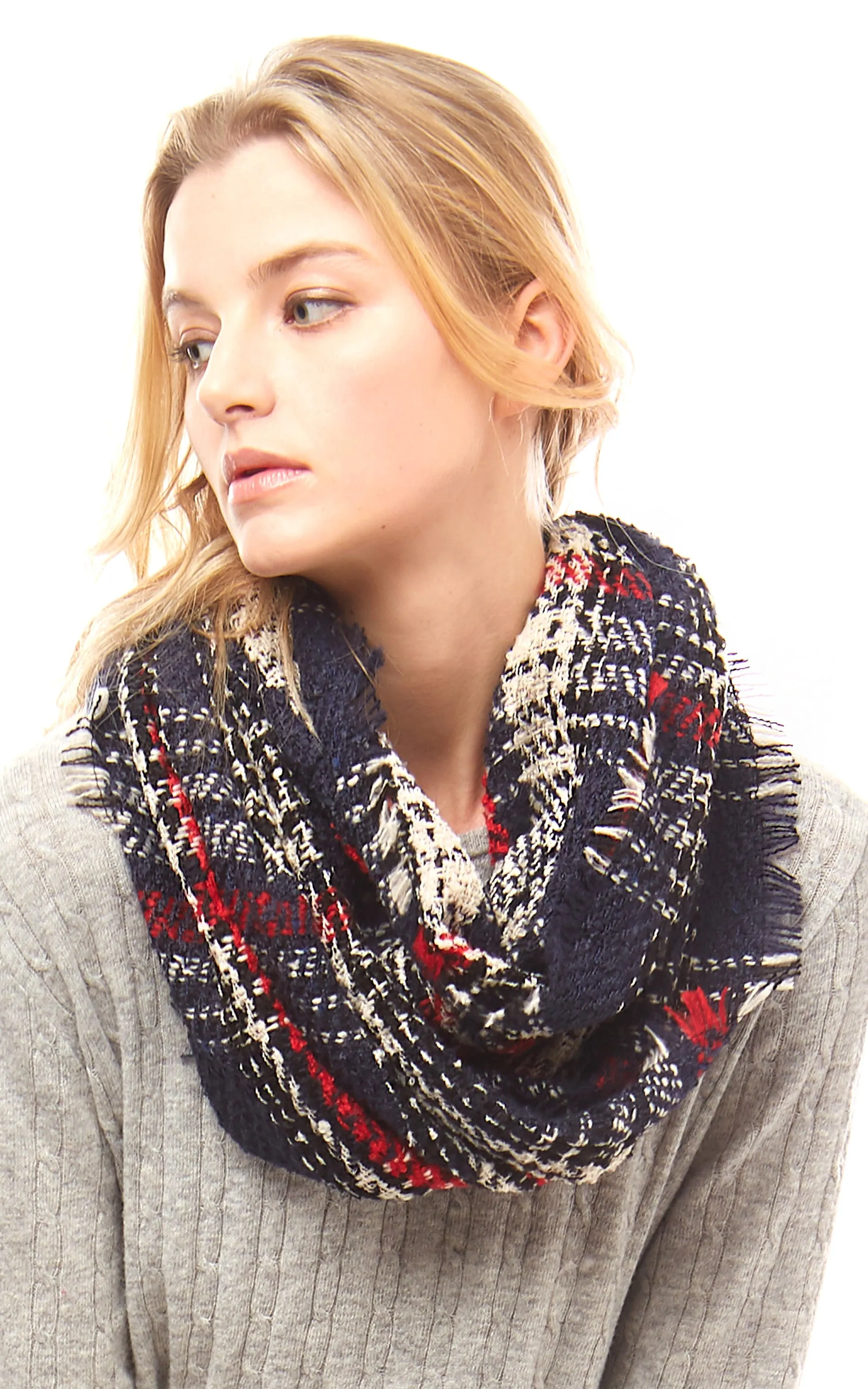 LOF791 Plaid Infinity Scarf