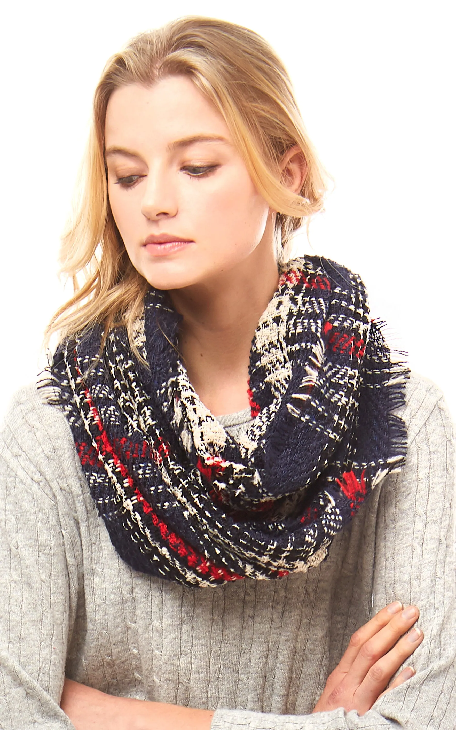 LOF791 Plaid Infinity Scarf