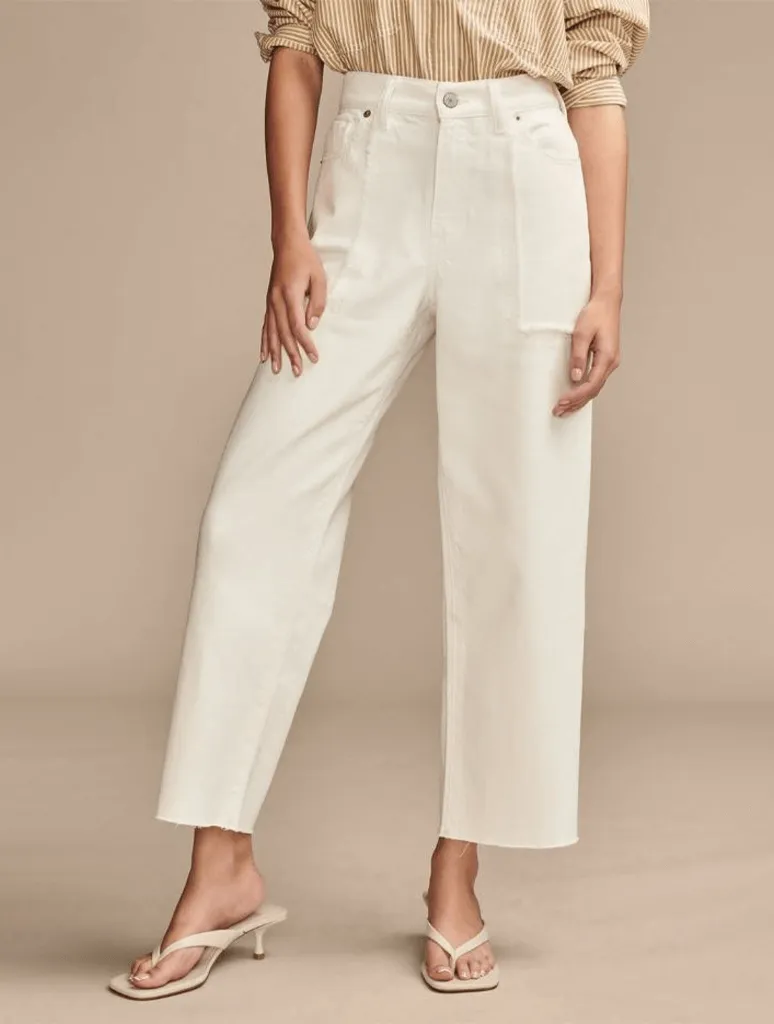 Lucky Brand Patch Pocket High Rise Wide Leg Jean in Fresh Start