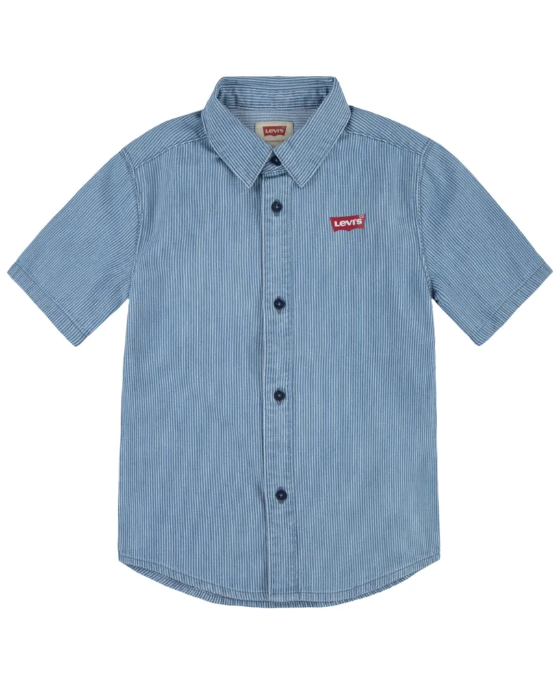 Macy's Levi's Big Boys Regular Fit Woven Short Sleeve Shirt