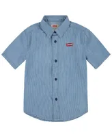 Macy's Levi's Big Boys Regular Fit Woven Short Sleeve Shirt