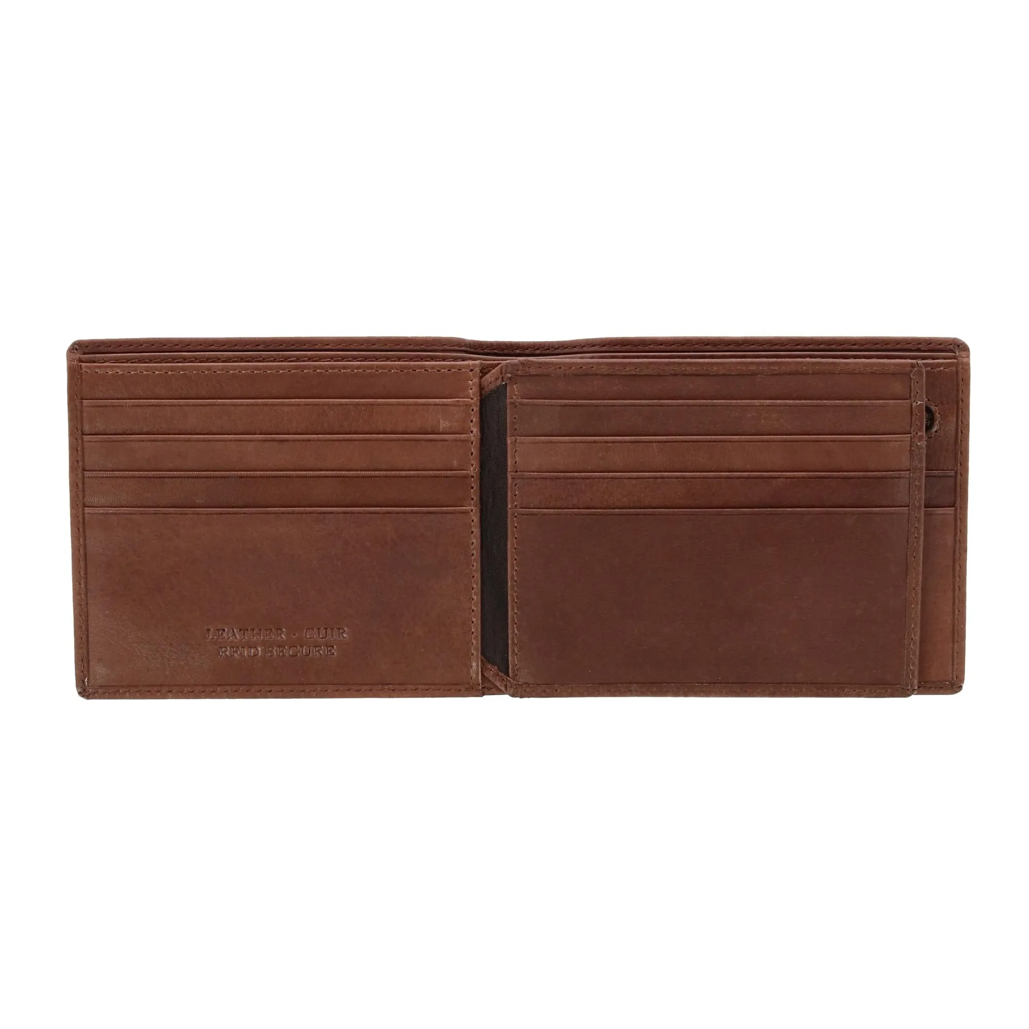 Mancini Men's Leather Bellagio RFID Bifold Wallet with Zipper Coin Pocket