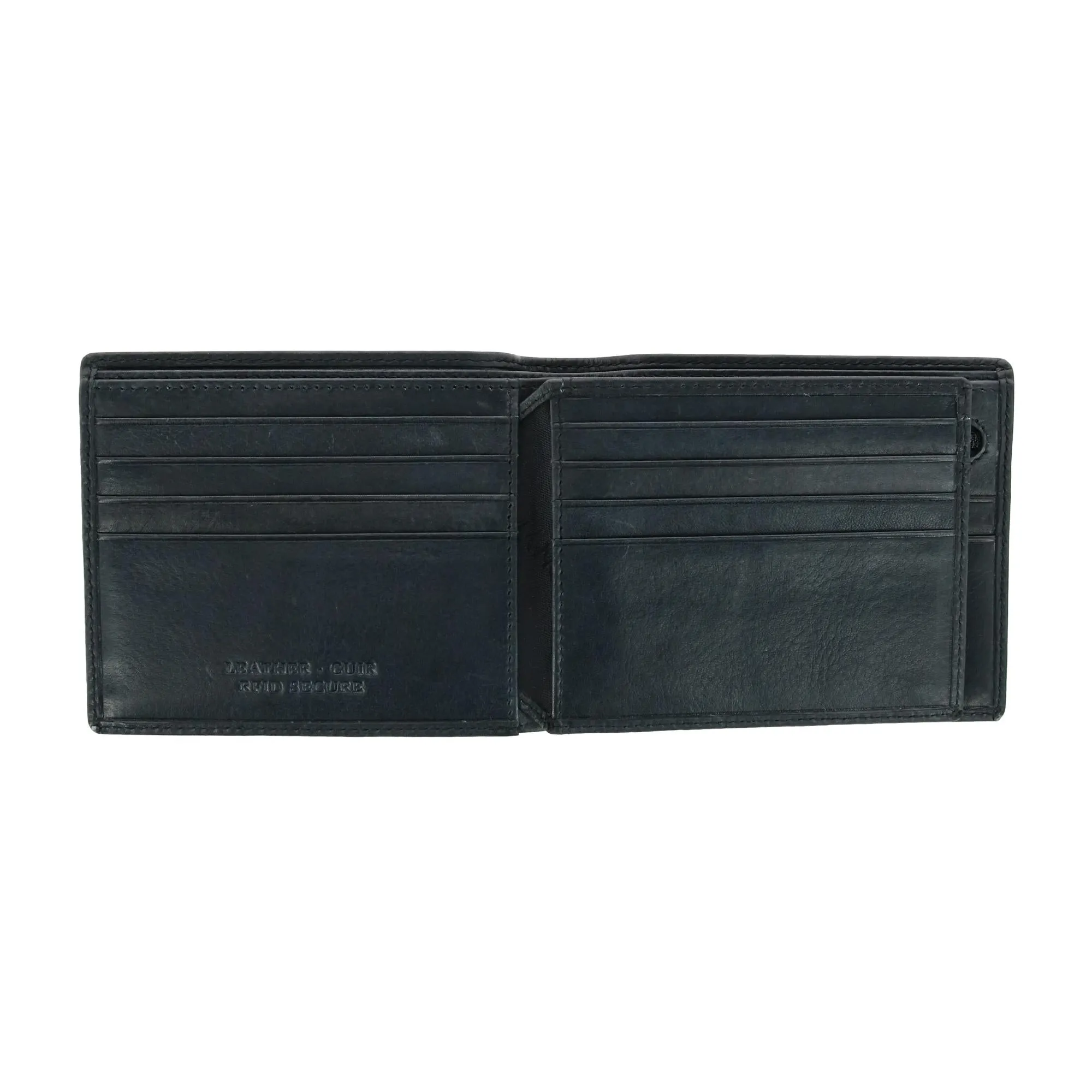 Mancini Men's Leather Bellagio RFID Bifold Wallet with Zipper Coin Pocket