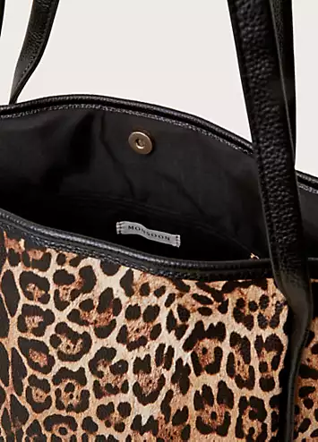 Mava Leopard Print Faux Leather Tote Bag by Monsoon | Look Again