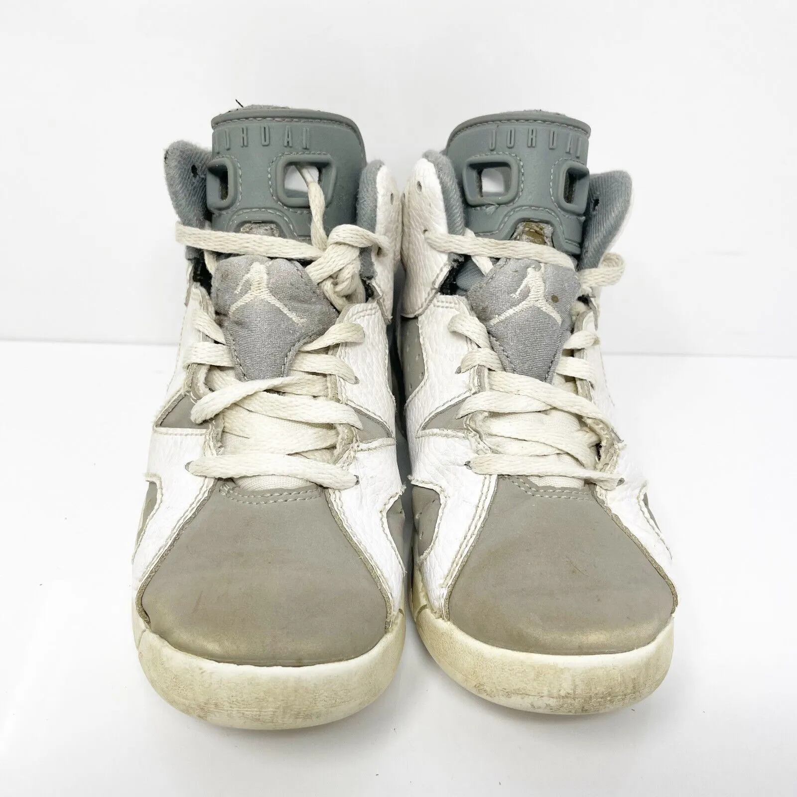 Nike Boys Air Jordan 6 DV3605-100 Gray Basketball Shoes Sneakers Size 12C