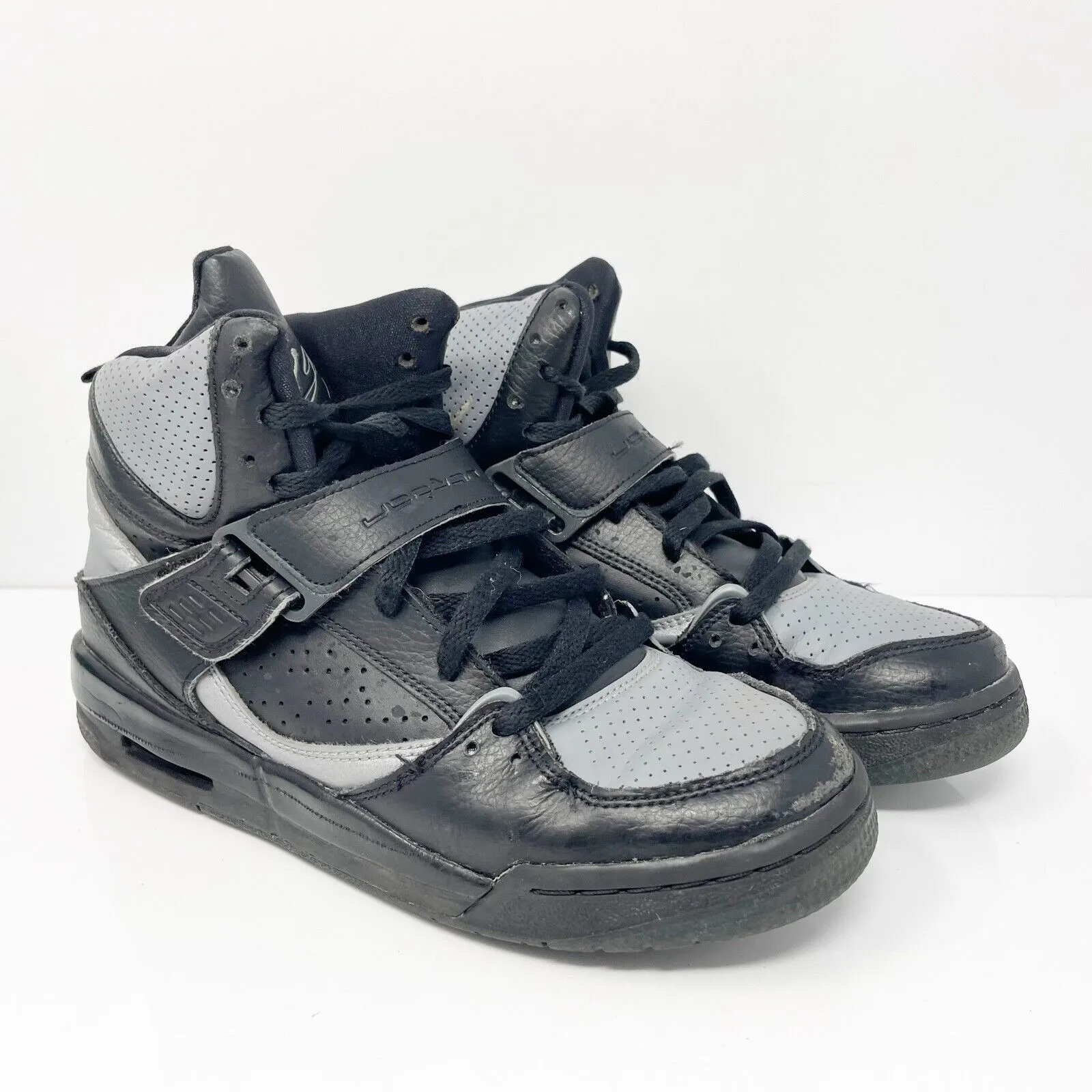 Nike Boys Jordan Flight 45 High 524865 Black Basketball Shoes Sneakers Size 6Y