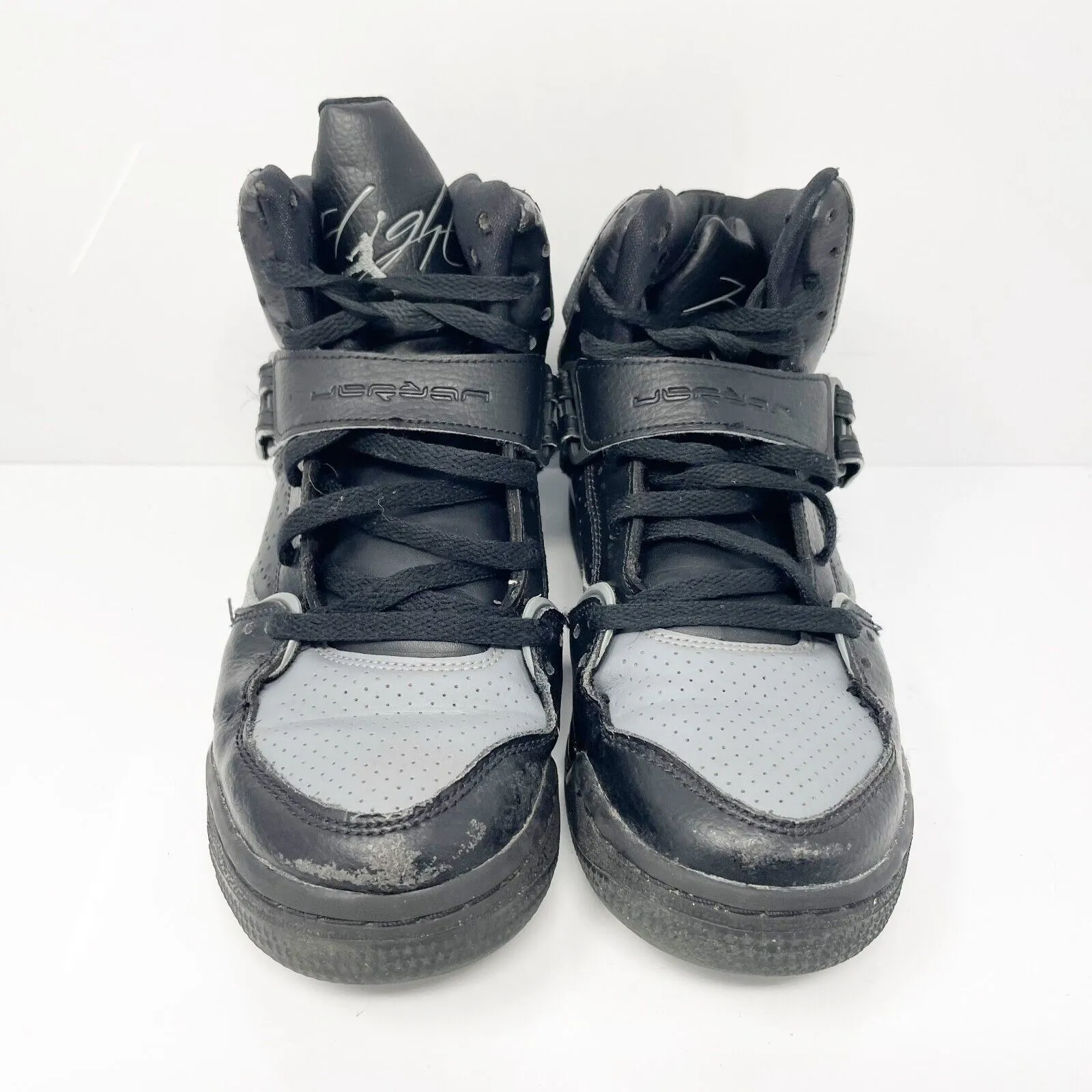 Nike Boys Jordan Flight 45 High 524865 Black Basketball Shoes Sneakers Size 6Y