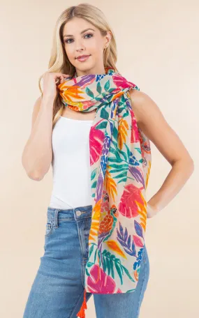 OP4280 Flower Printed Oblong Scarf