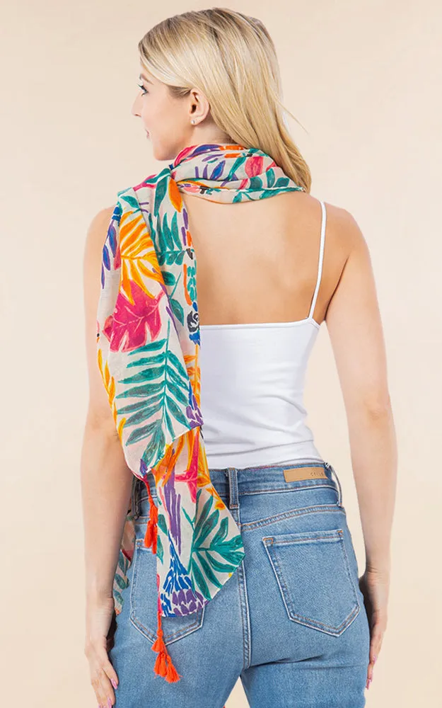 OP4280 Flower Printed Oblong Scarf