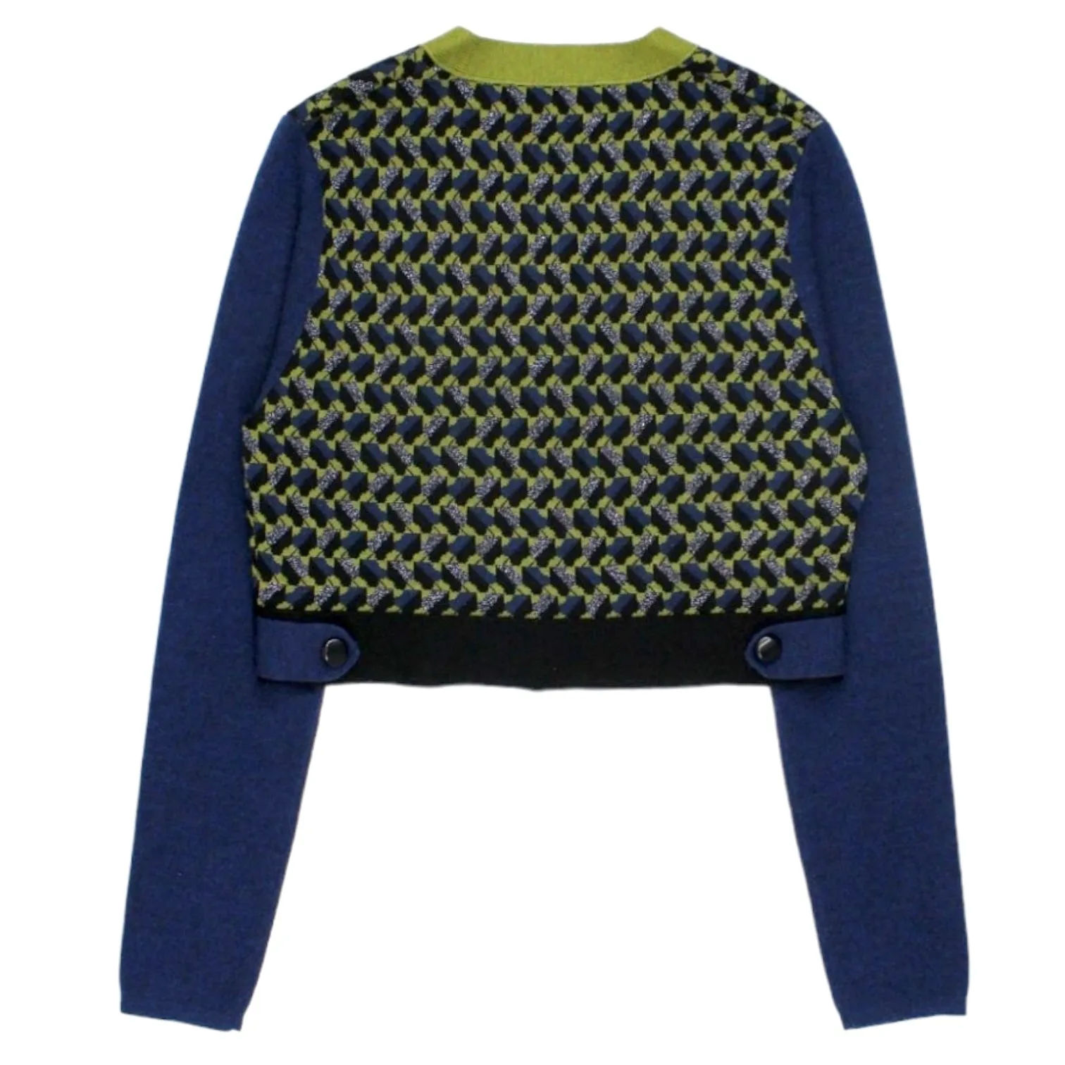 Orla Kiely Blue/Green Geo Lurex Cardigan