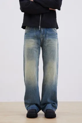 Oversized Irregular Stitching Jeans