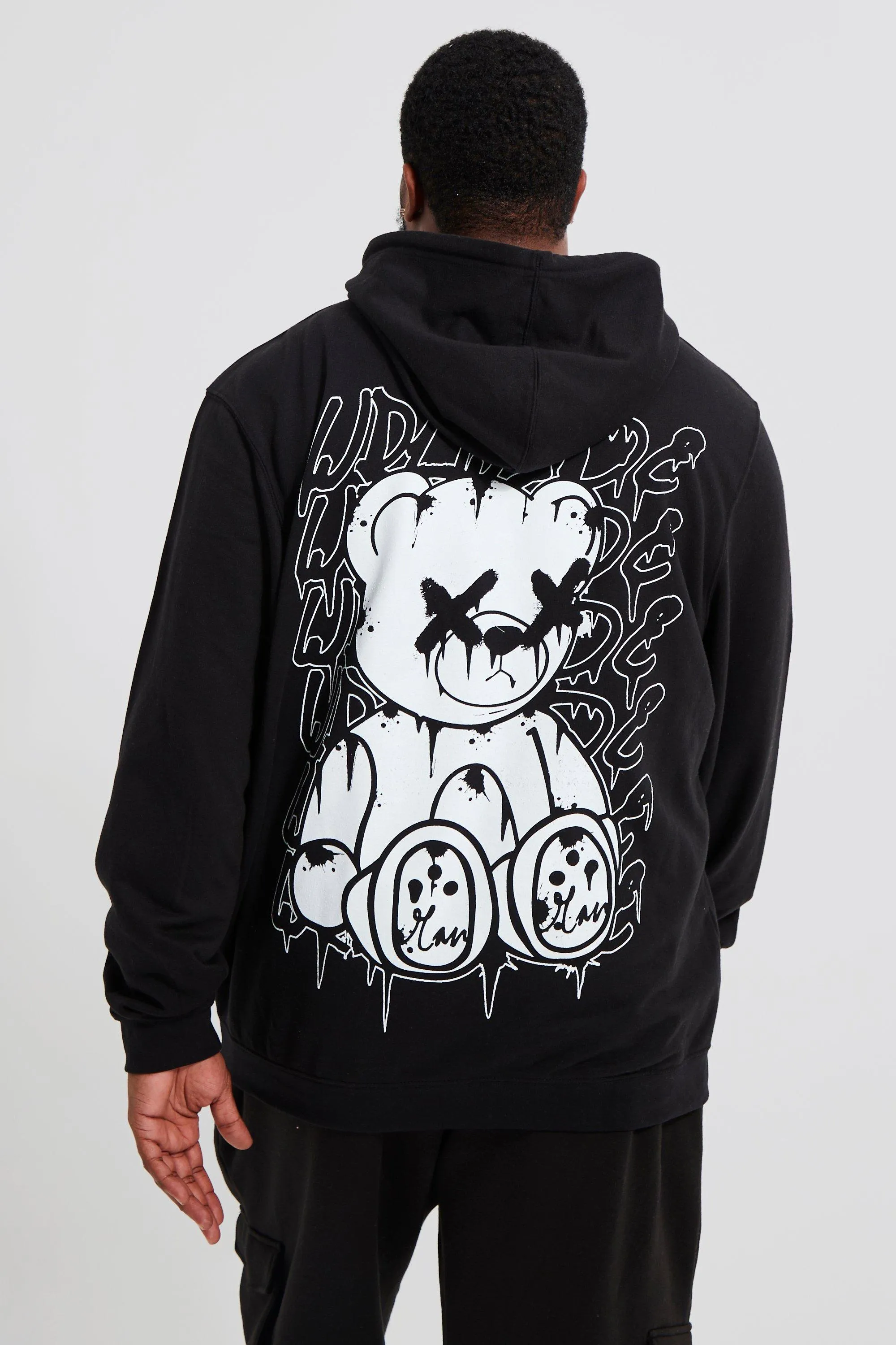 Plus Teddy Back Graphic Hoodie