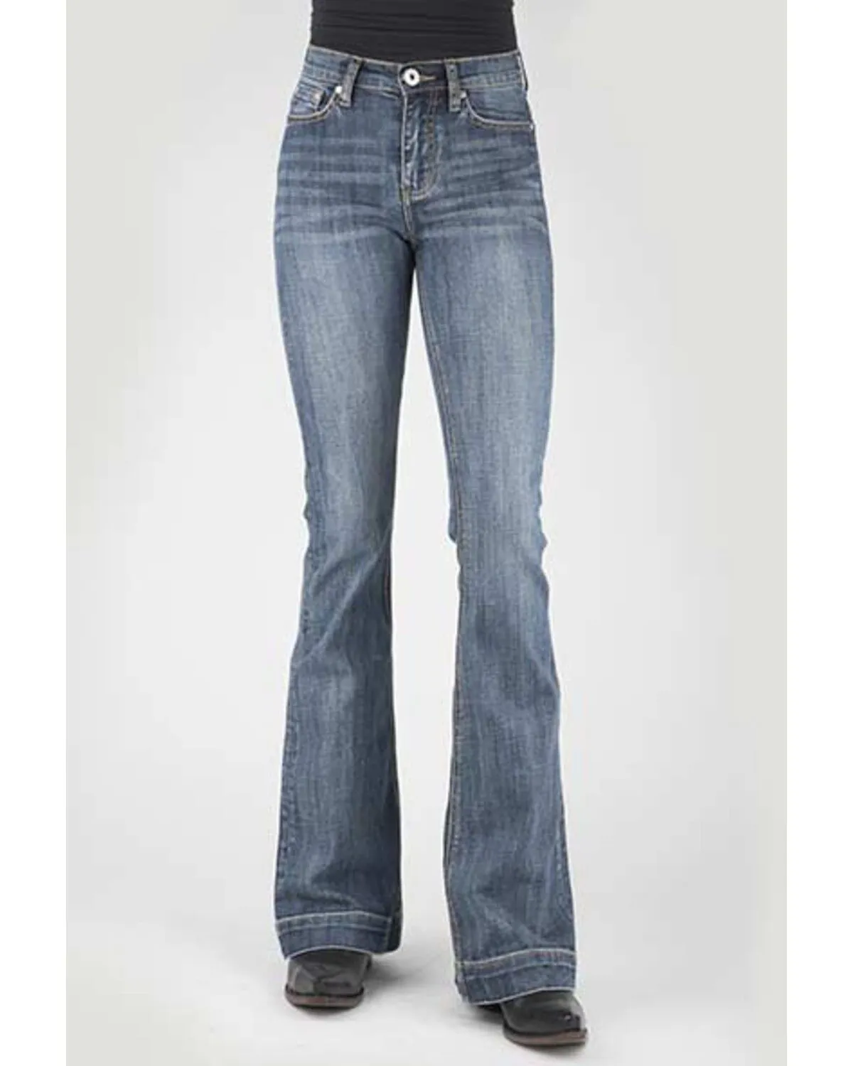 Product Name:  Stetson Women's 921 Medium Wash High Rise Plain Pocket Flare Jean