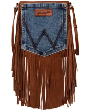 Product Name:  Wrangler Women's Wrangler Jean Denim Pocket Fringe Crossbody Bag