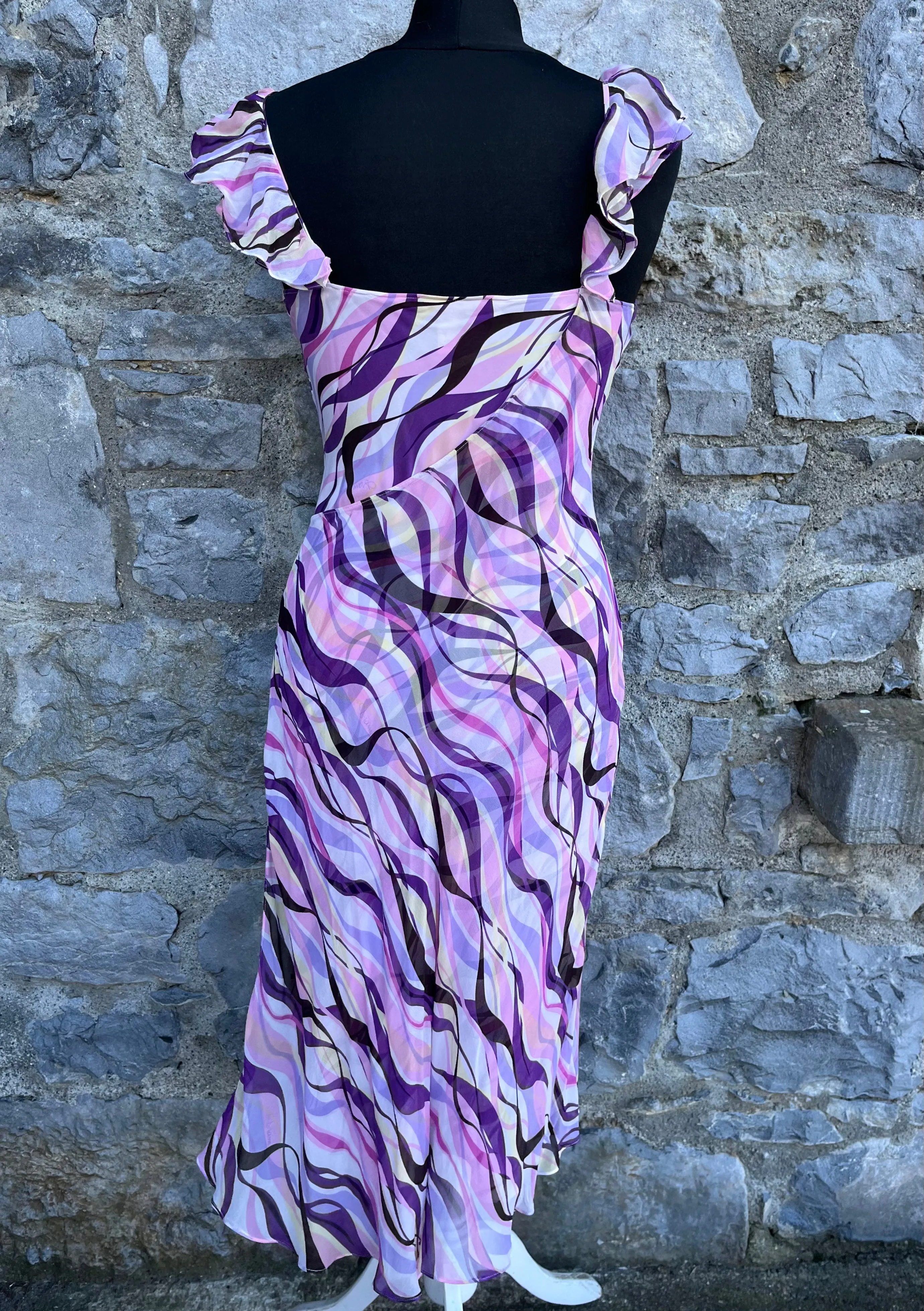 Purple wavy silk dress uk 6-8