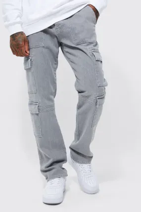 Relaxed Rigid Multi Cargo Pocket Jean | boohooMAN UK