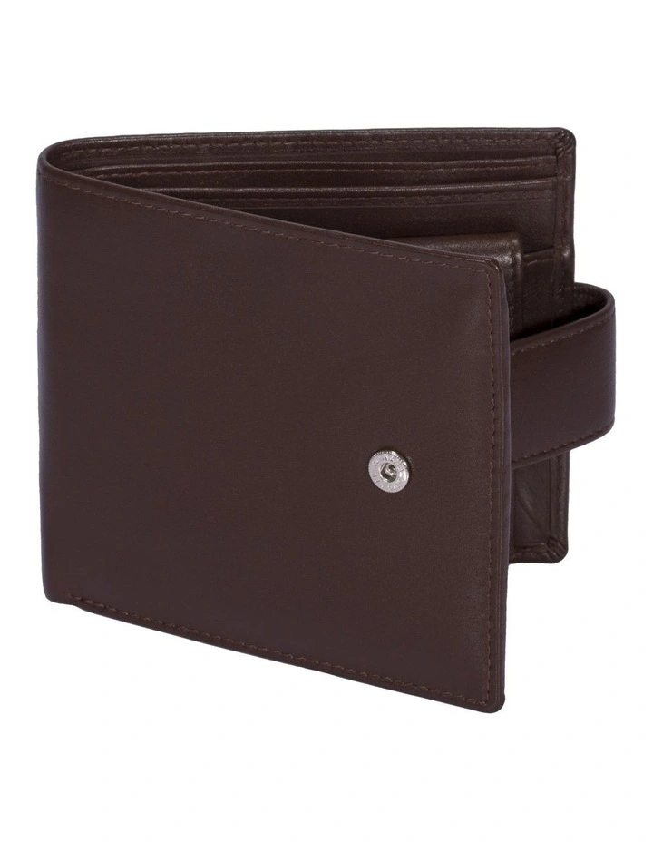 RFID Nappa Leather Billfold Coin Pocket Wallet in English Tan