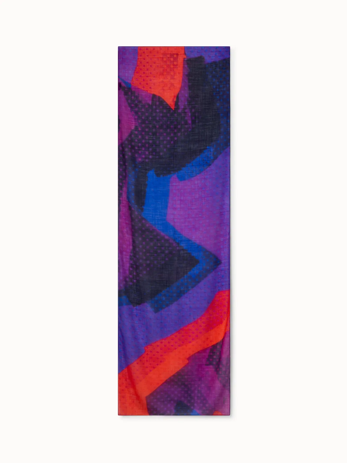 Scarf in Cashmere Silk with Superimposition Print