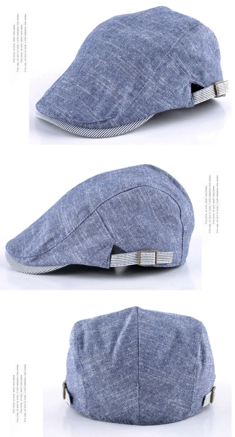 Solid Color Flat Casual Fashion Beret Gorras Hats for Men & Boys