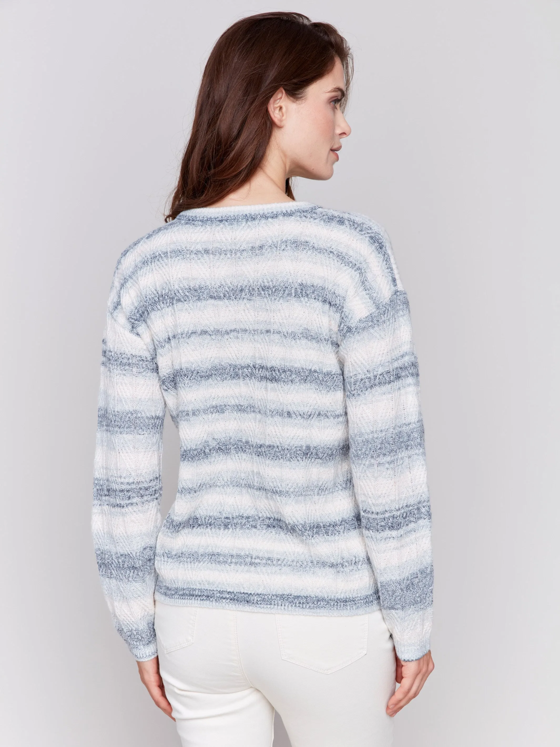 Space Dye Stripes Sweater - Coastal