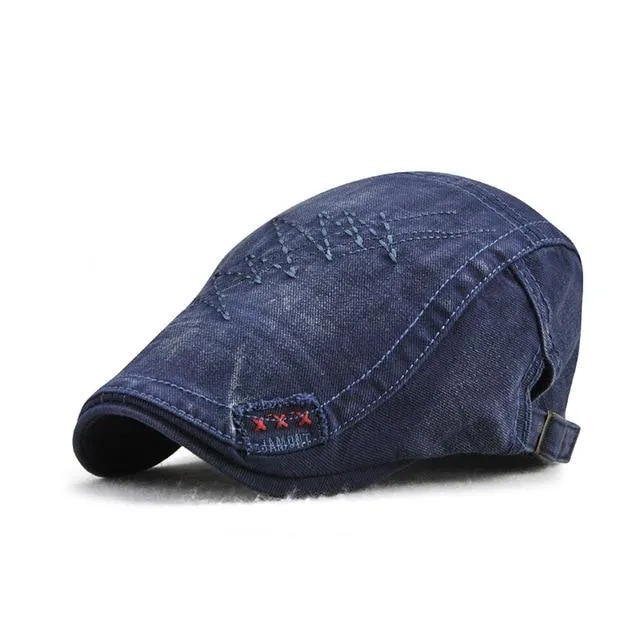 Spring Autumn Casual Fashion Visor Twill Beret Gorra Caps for Men