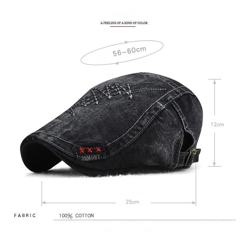 Spring Autumn Casual Fashion Visor Twill Beret Gorra Caps for Men