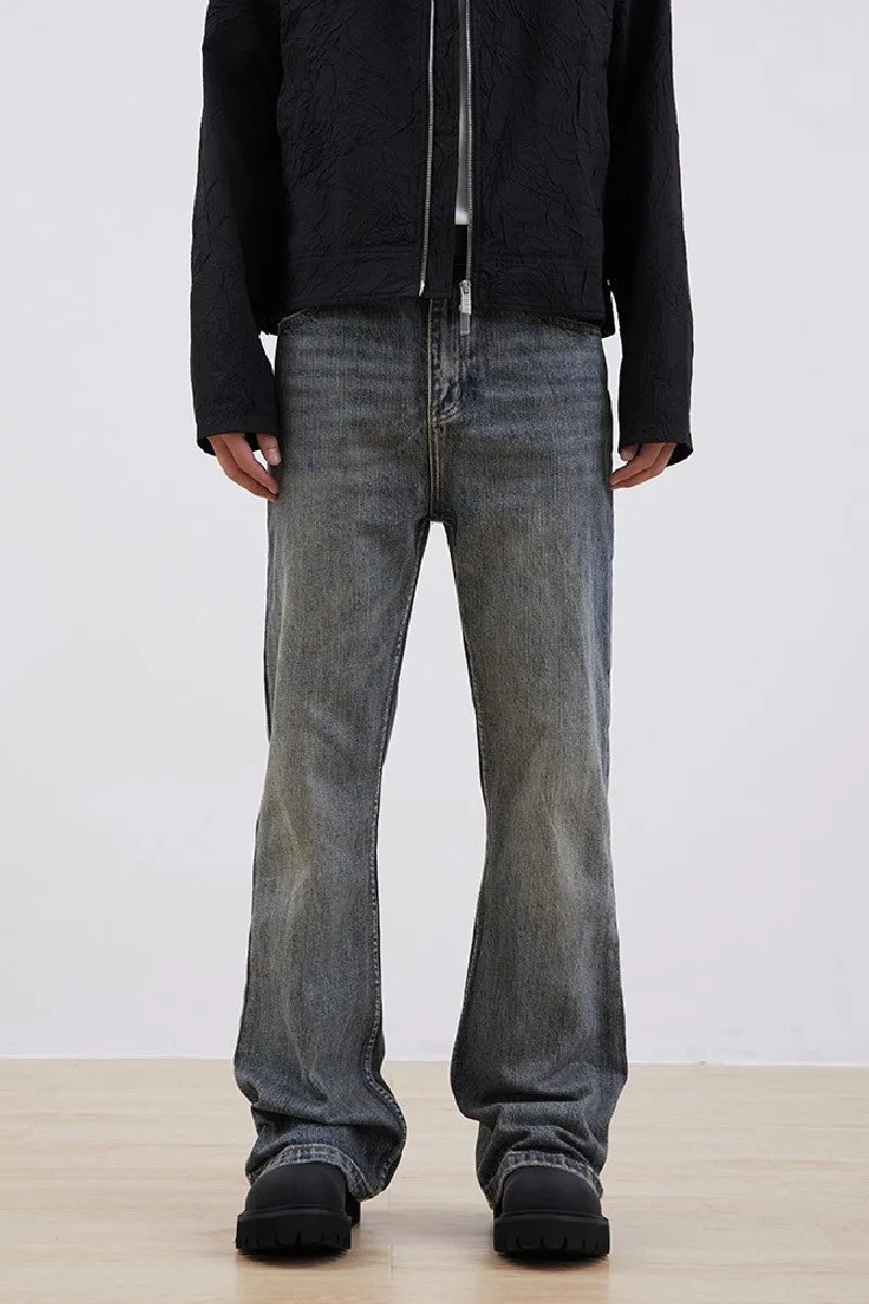 Straight Flared Washed Jeans