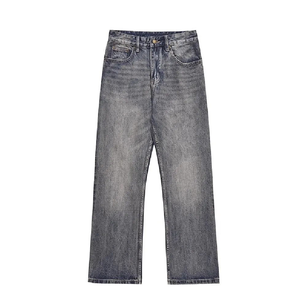 Straight Flared Washed Jeans