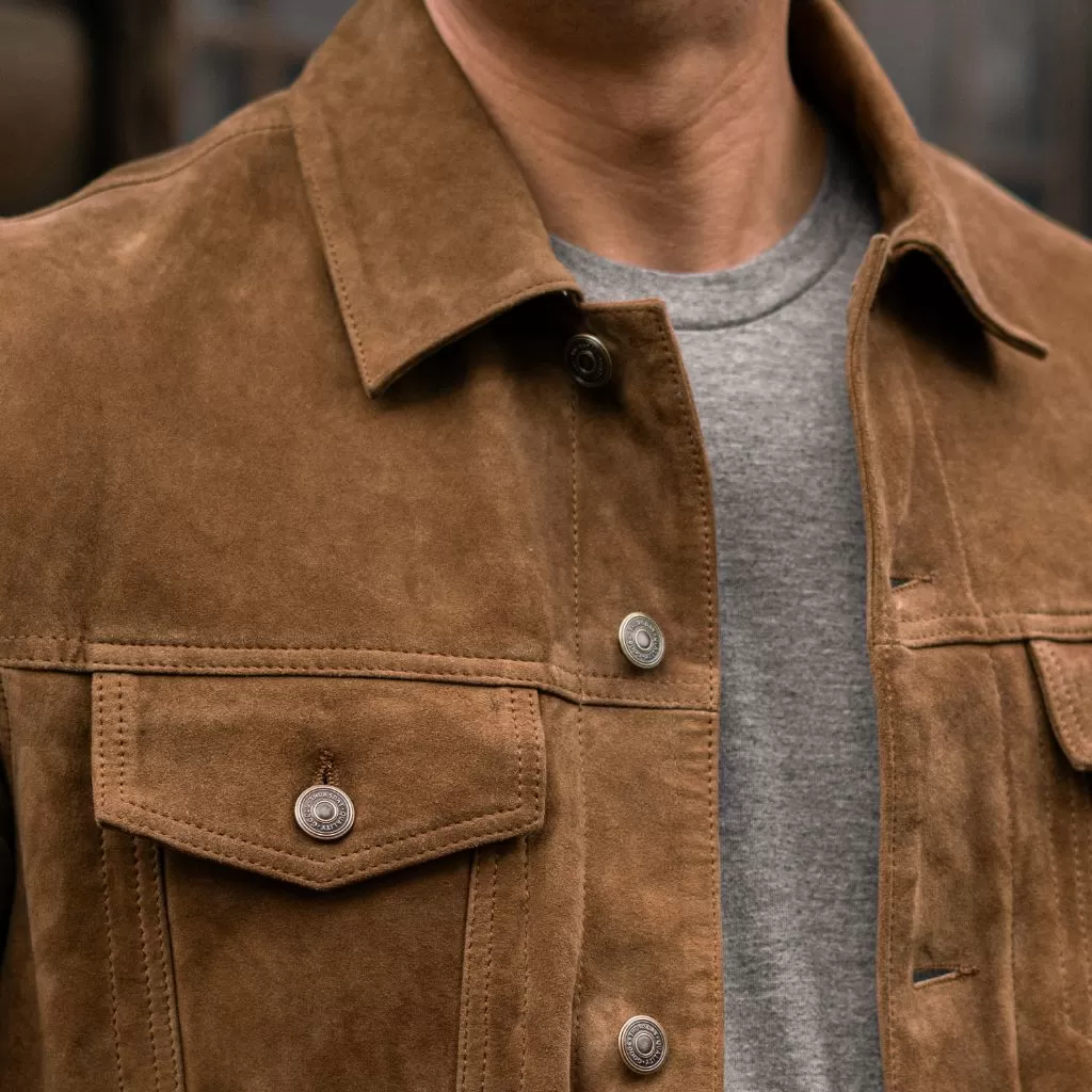 Suede Trucker Jacket | Dusty