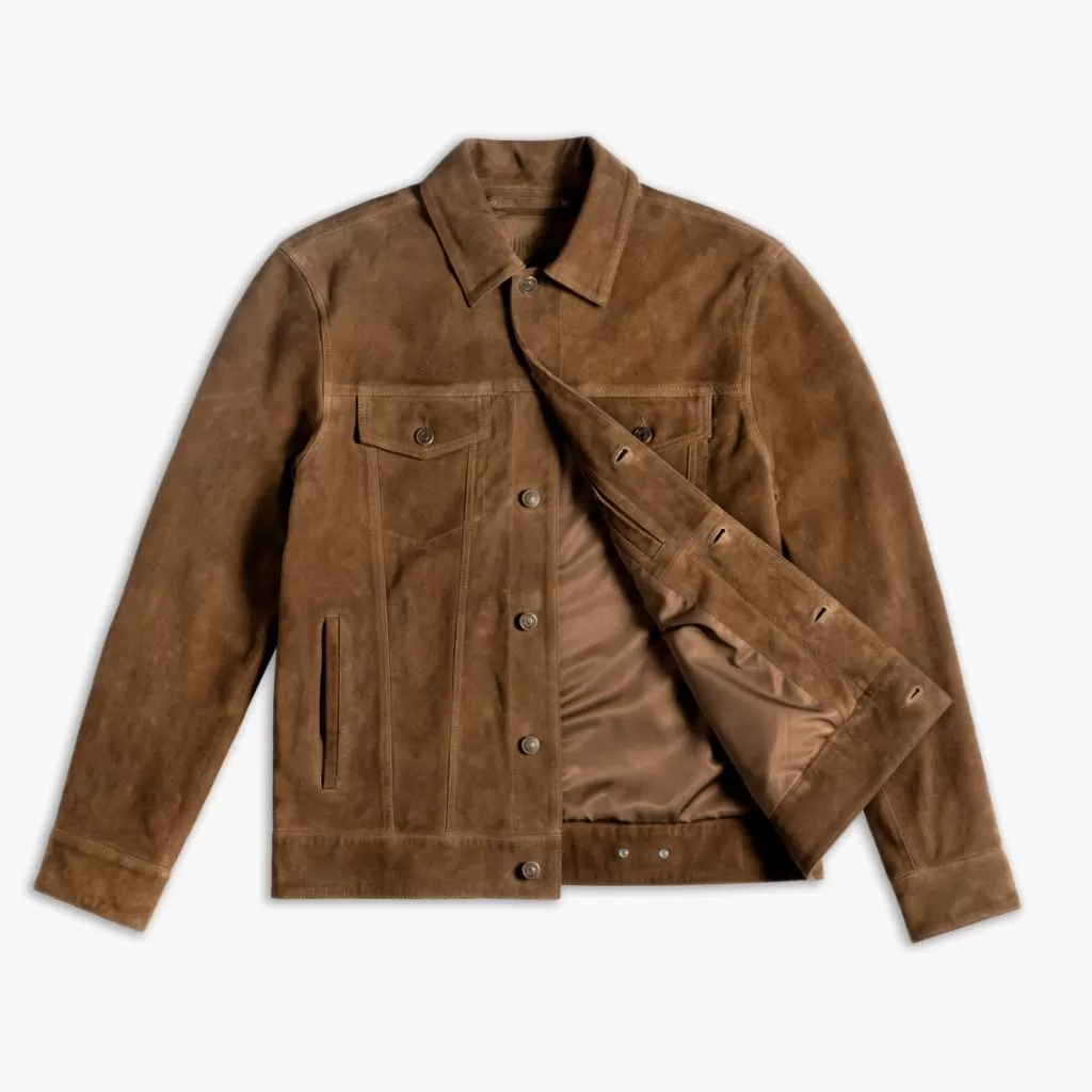 Suede Trucker Jacket | Dusty