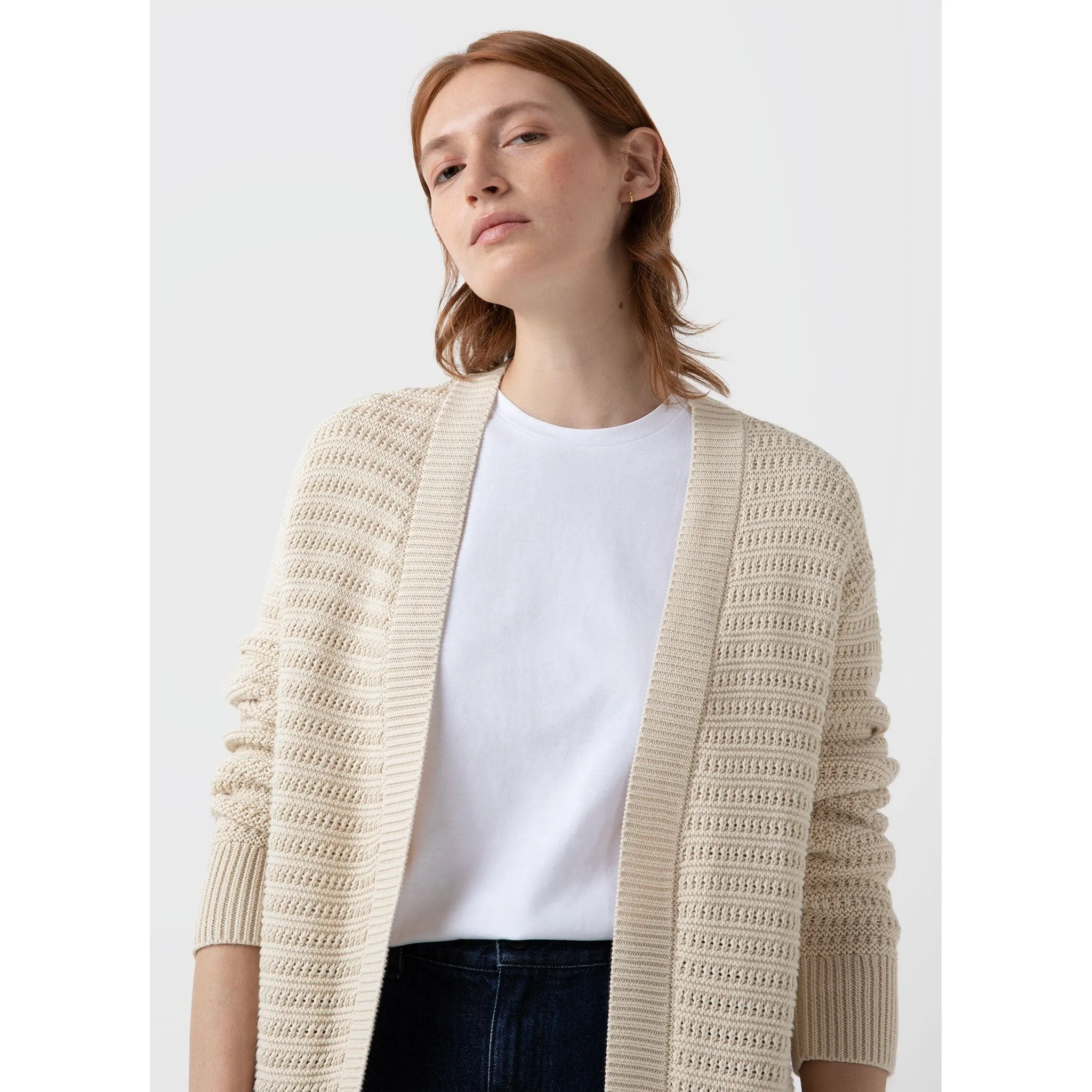 Textured Cardigan | Women | Ecru