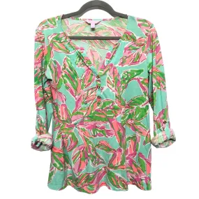 Top Long Sleeve By Lilly Pulitzer In Floral Print, Size: S